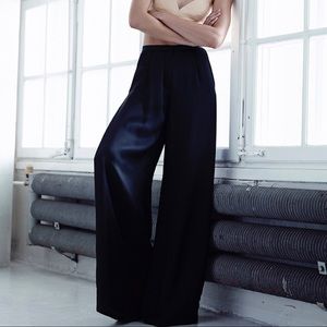 H&M black satin pants